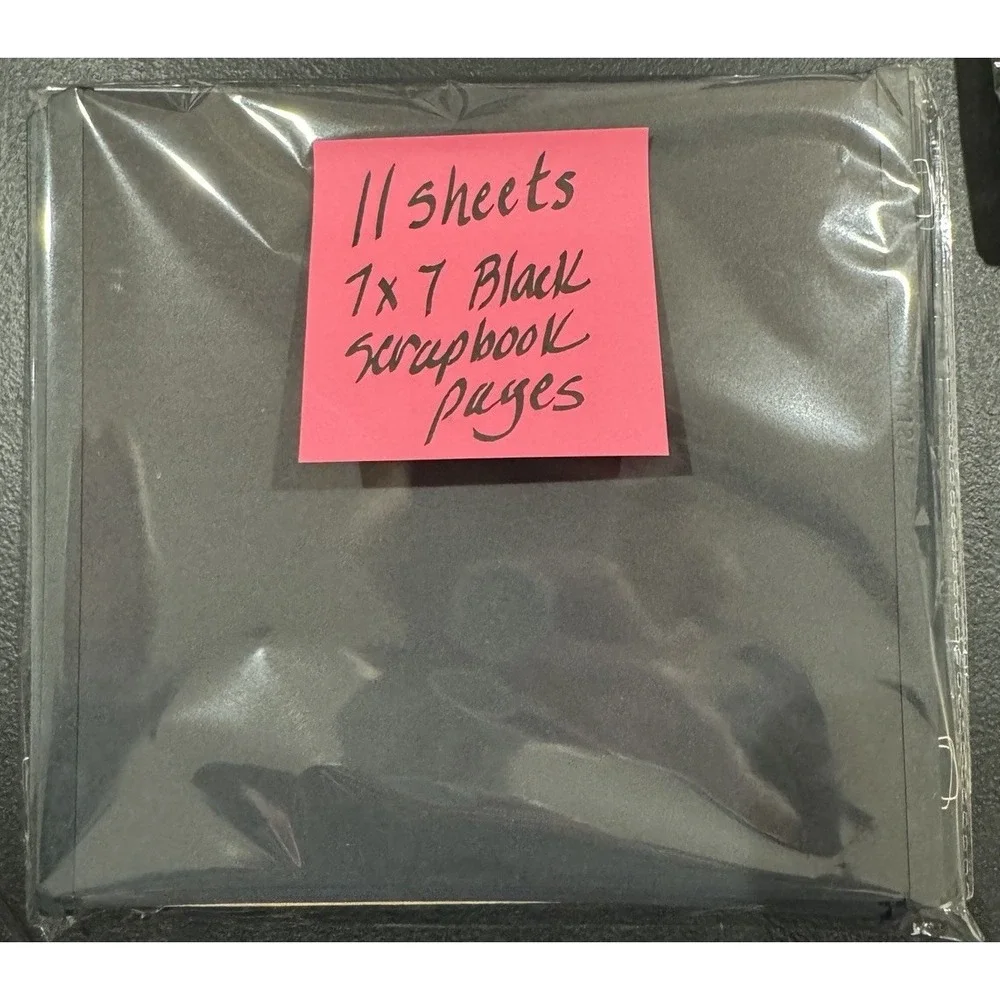 Creative Memories 7x7 Black Scrapbook Pages‎ Refill + 11 Extra Sheets Lot NEW